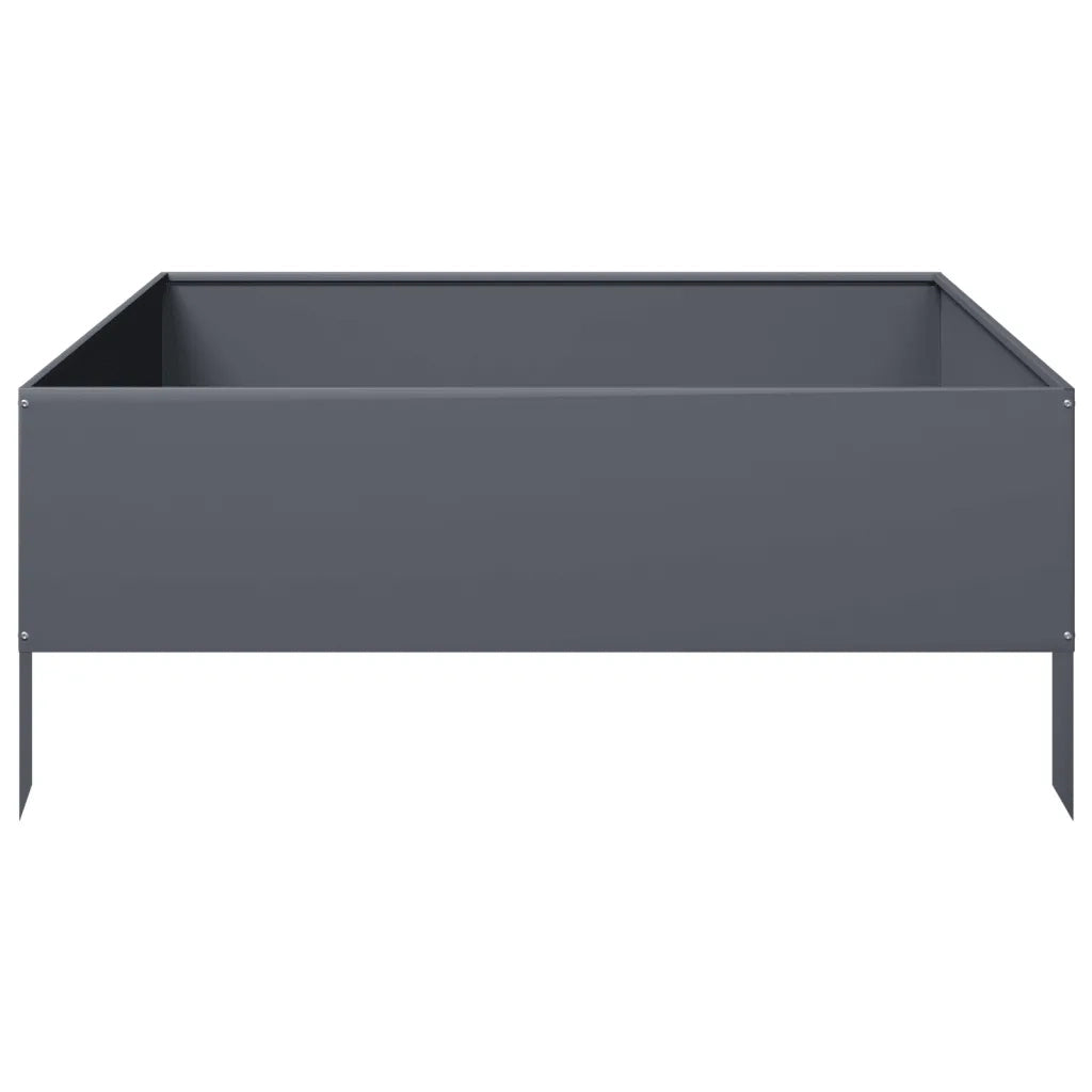 Fioriera | Cassetta per fiori | Vaso Rialzata da Giardino Antracite 100x100x41 cm Acciaio