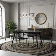 Tavolo da pranzo allungabile in ceramica effetto marmo nero George 140-200x90 cm fino a 10 posti | Duzzle