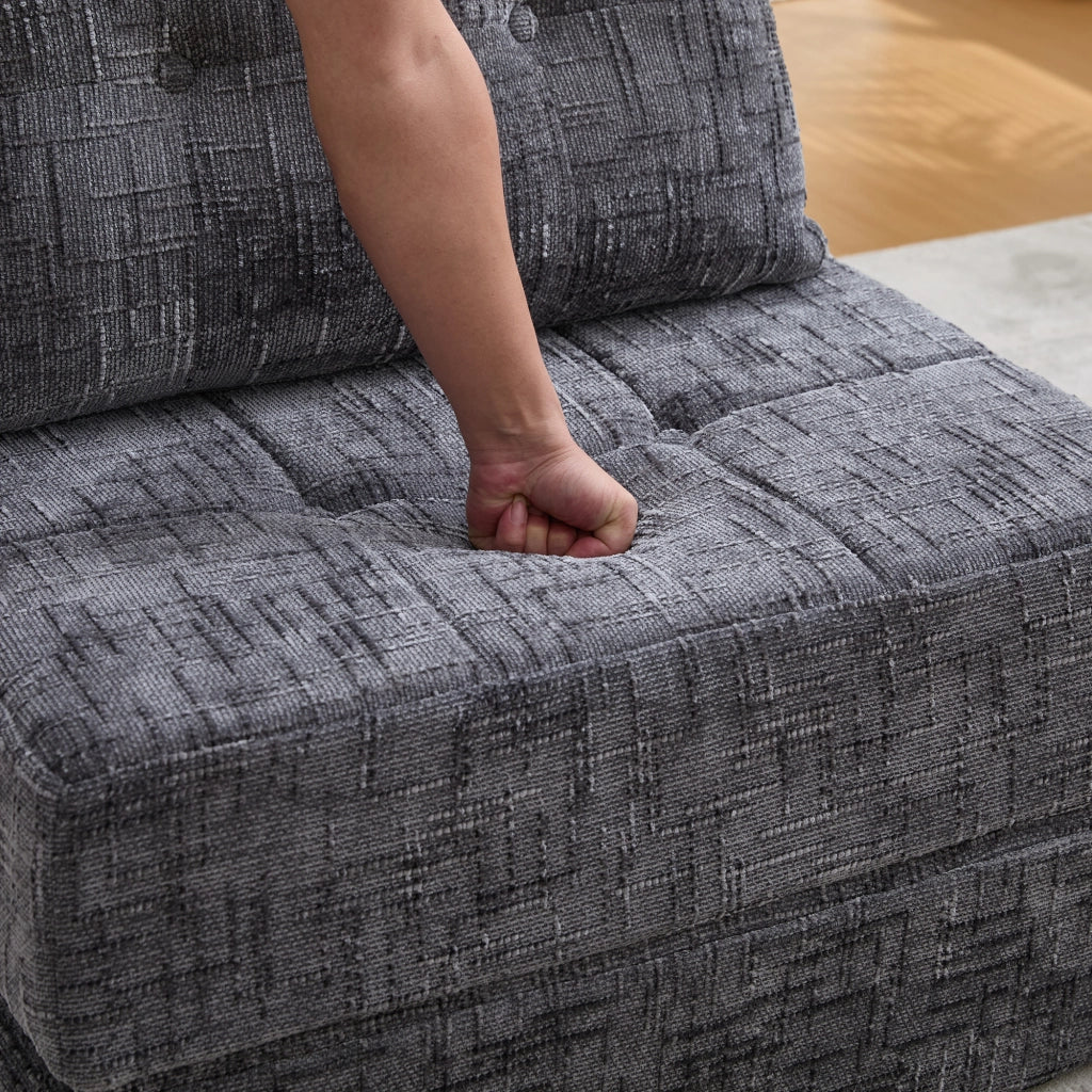 Divano letto pieghevole 29x29x88 cm multifunzionale in chenille grigio