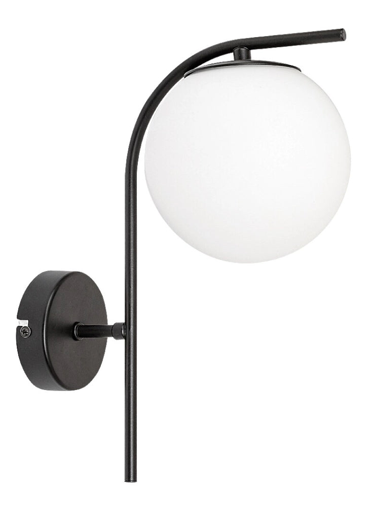 Applique sfera vetro bianco/nero E27 Ghita Rabalux