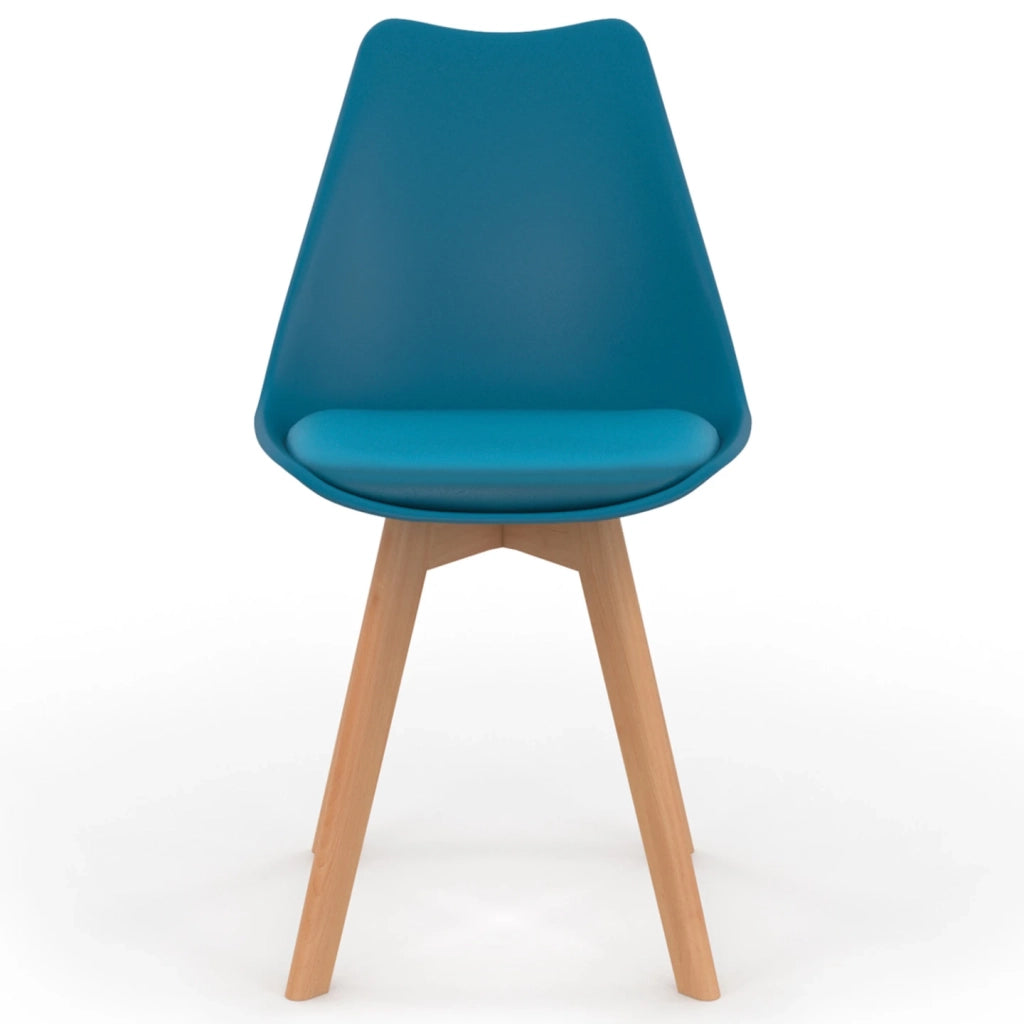 IDMarket - Set di 4 sedie scandinave SARA in grigio scuro, grigio chiaro, bianco e blu