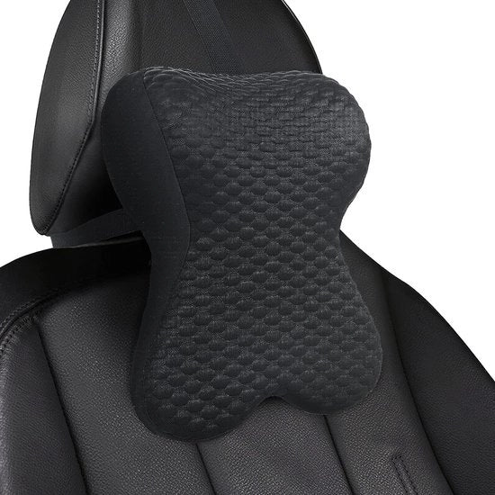 Nek support per auto, schiuma traente, supporto cervicale con cintura regolabile, cuscino cervicale morbido per guidare, giocare, ufficio, sedia (nero)