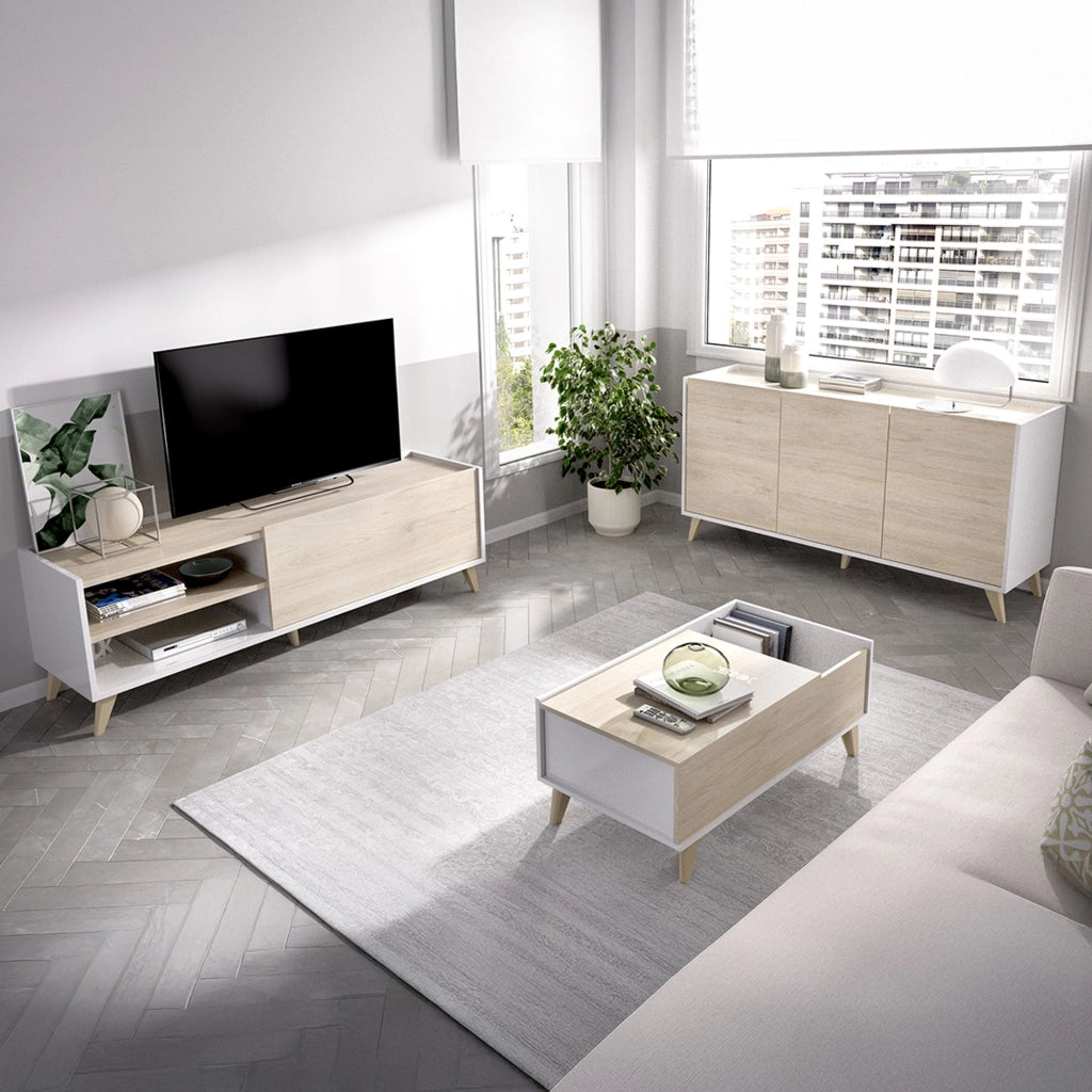 Tellur, set Mobili da Soggiorno Cassetti, Marrone Rovere