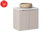 Set mobili bagno 60 cm con piano e lavabo da appoggio Wiki Nova Cashmere 60 x 1401 x 40 cm