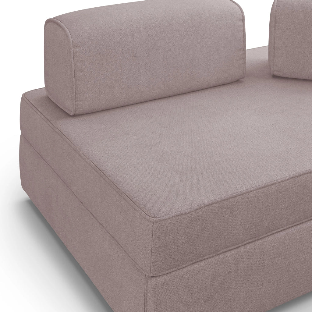 Liberty Divano senza pouf estraibile e schienali movibili in tessuto morbido impermeabile T02 180 cm rosa