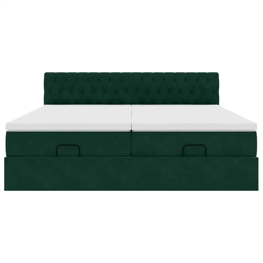 vidaXL Struttura Letto Pouf con Materassi 180x200 cm Velluto