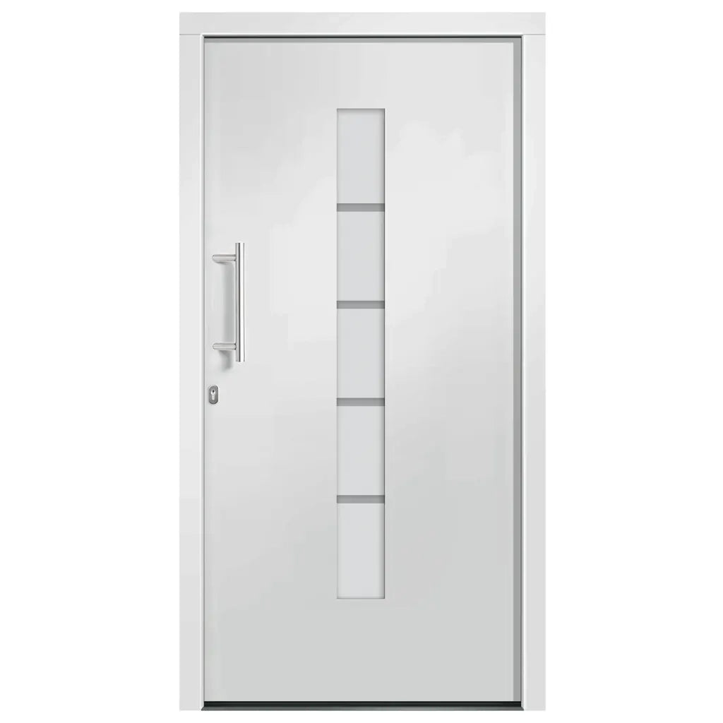 Porta d'Ingresso in Alluminio e PVC Bianco 100x210 cm 3056810