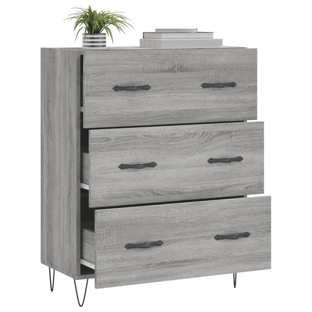 Credenza Grigio Sonoma 69,5x34x90 cm in Legno Multistrato 827850