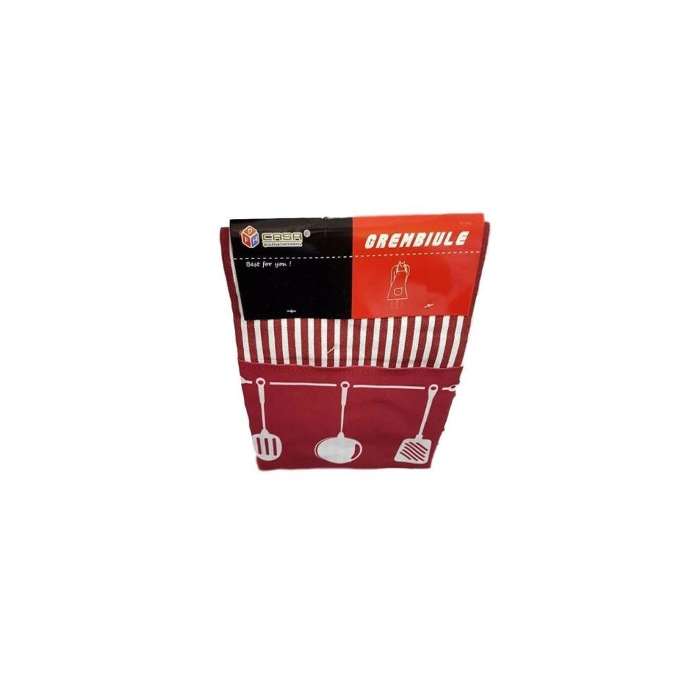 Trade Shop - Grembiule Da Cucina In Tessuto Con Tasca E Lacci Casa Bar Chef Bbq Ristorazione -