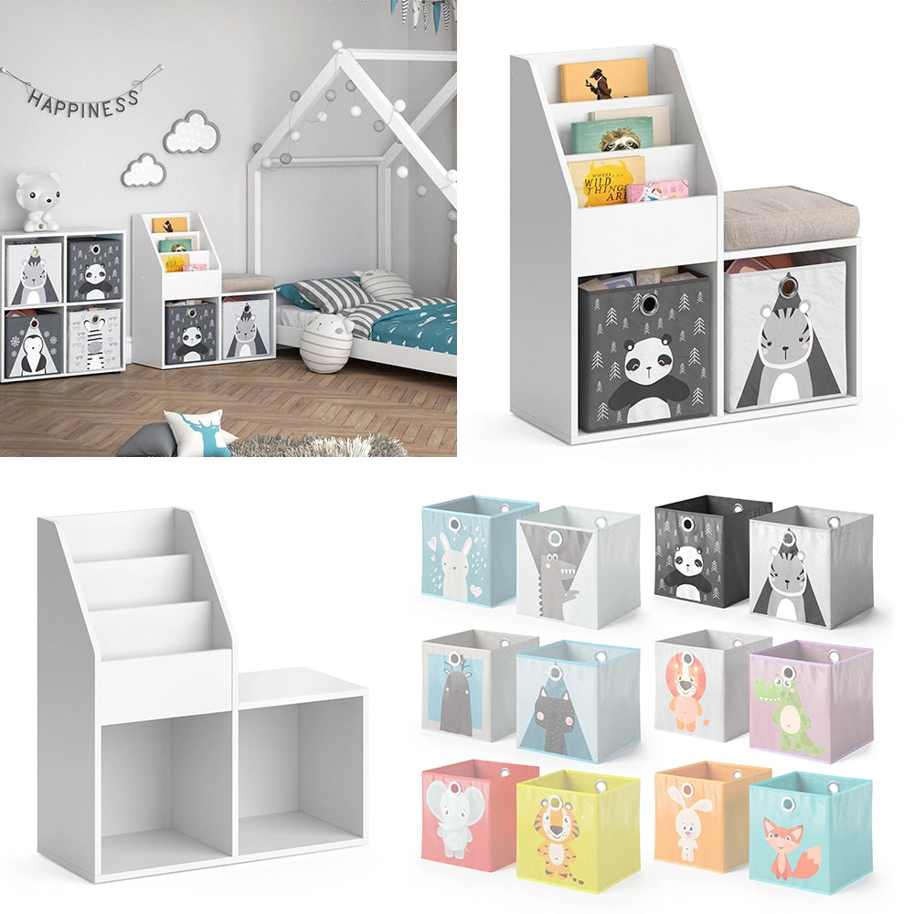 Vicco Libreria bambini Bianco 30.9 x 79 cm Mini, con 2 scatole pieghevoli opt.5