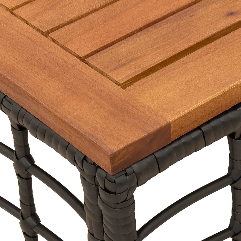 Tavolo da Giardino Nero e naturale 55 x 55 x 37 cm 42035139