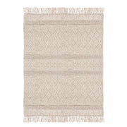 Tappeto in Lana Tessuto a Mano con Rombi e Frange 160x230 - MORGAN