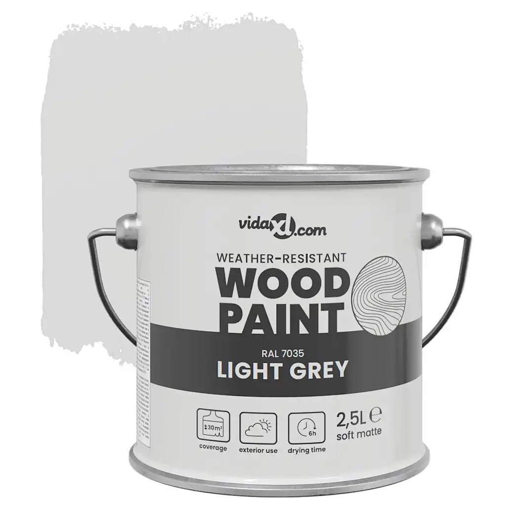 vidaXL Vernice per legno Grigio chiaro 16.5 x 16.5 x 15.9 cm