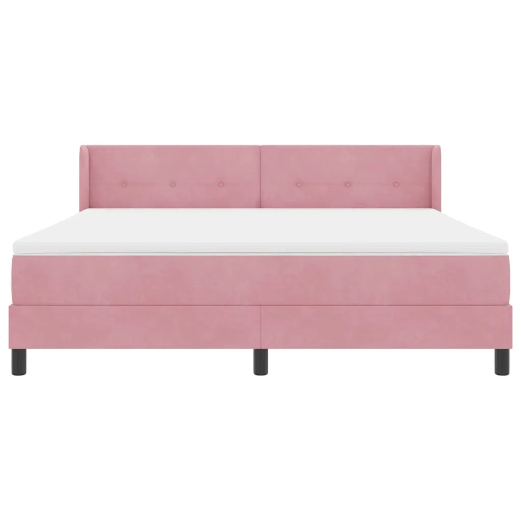 Letto a molle con testiera Rosa 200 x 180 cm Velluto 3341485