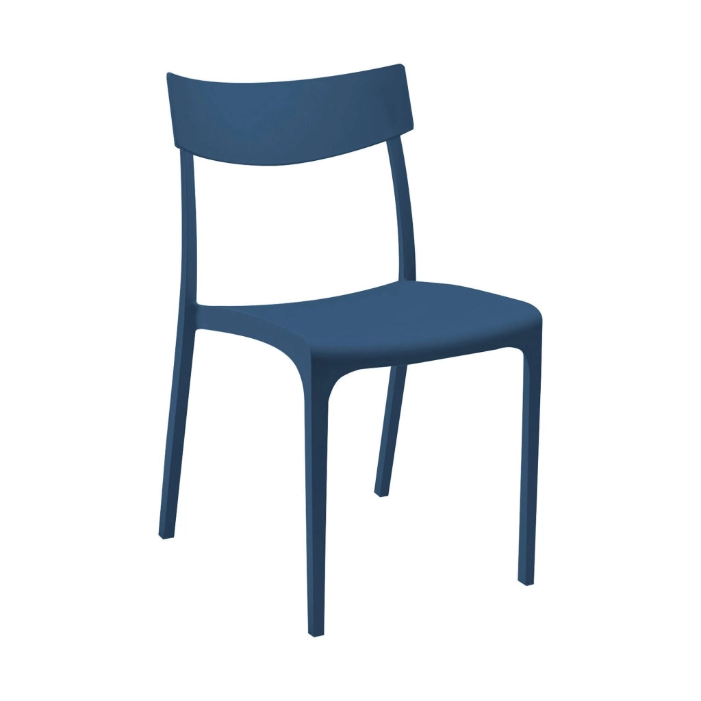 Sedia da esterno Lupia, Seggiola da giardino, Seduta outdoor multiuso, Panchina da giardino, Made in Italy, 54x46 h80 cm, Blu