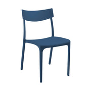 Sedia da esterno Lupia, Seggiola da giardino, Seduta outdoor multiuso, Panchina da giardino, Made in Italy, 54x46 h80 cm, Blu