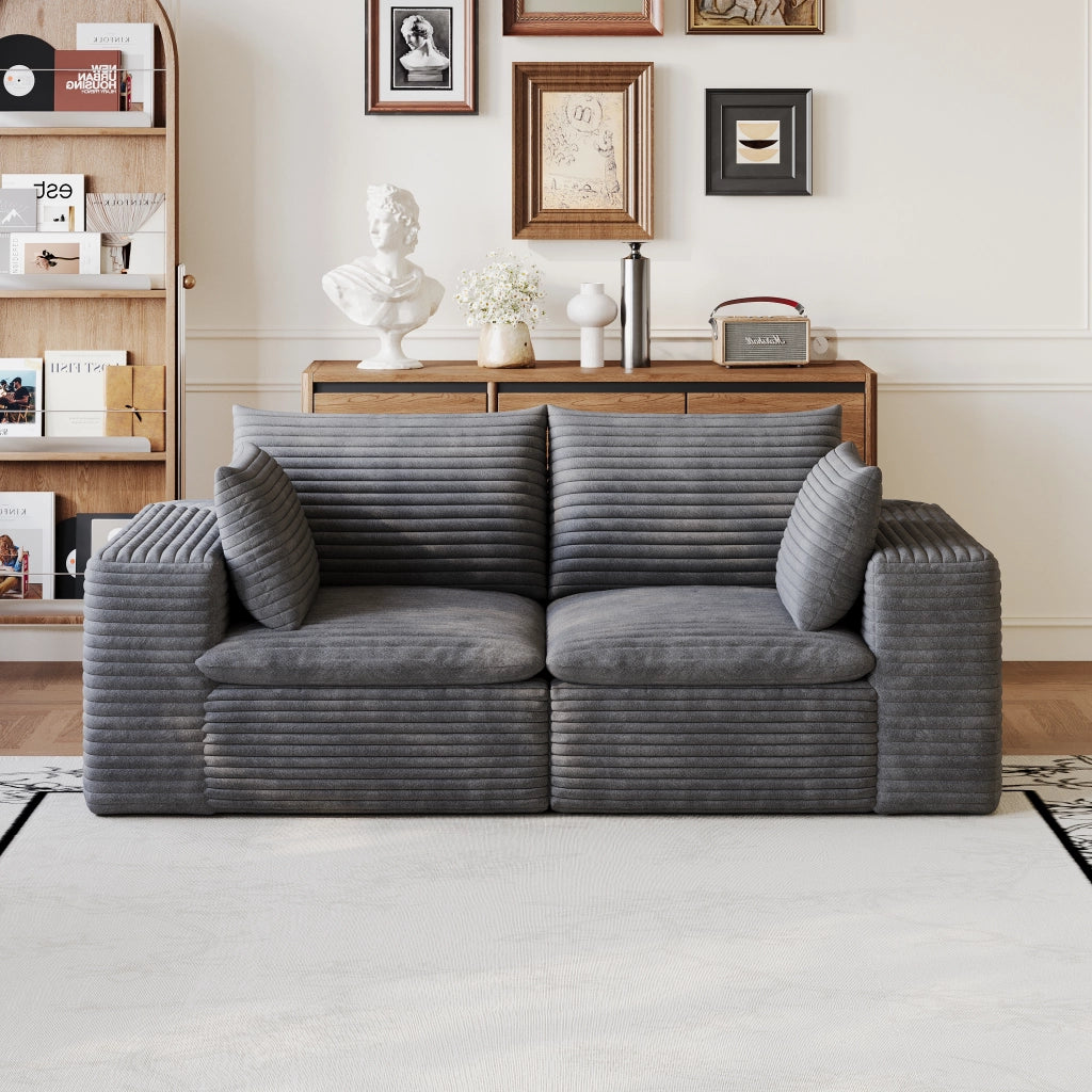 Divano Cloud 180cm ¨C MINIMAL ¨C Velluto a Coste Grigio Scuro, Imbottito, Senza Montaggio