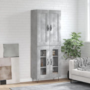Credenza-Buffet-Armadio da cucina Grigio Cemento 69,5x34x180 cm in Legno Multistrato 793196