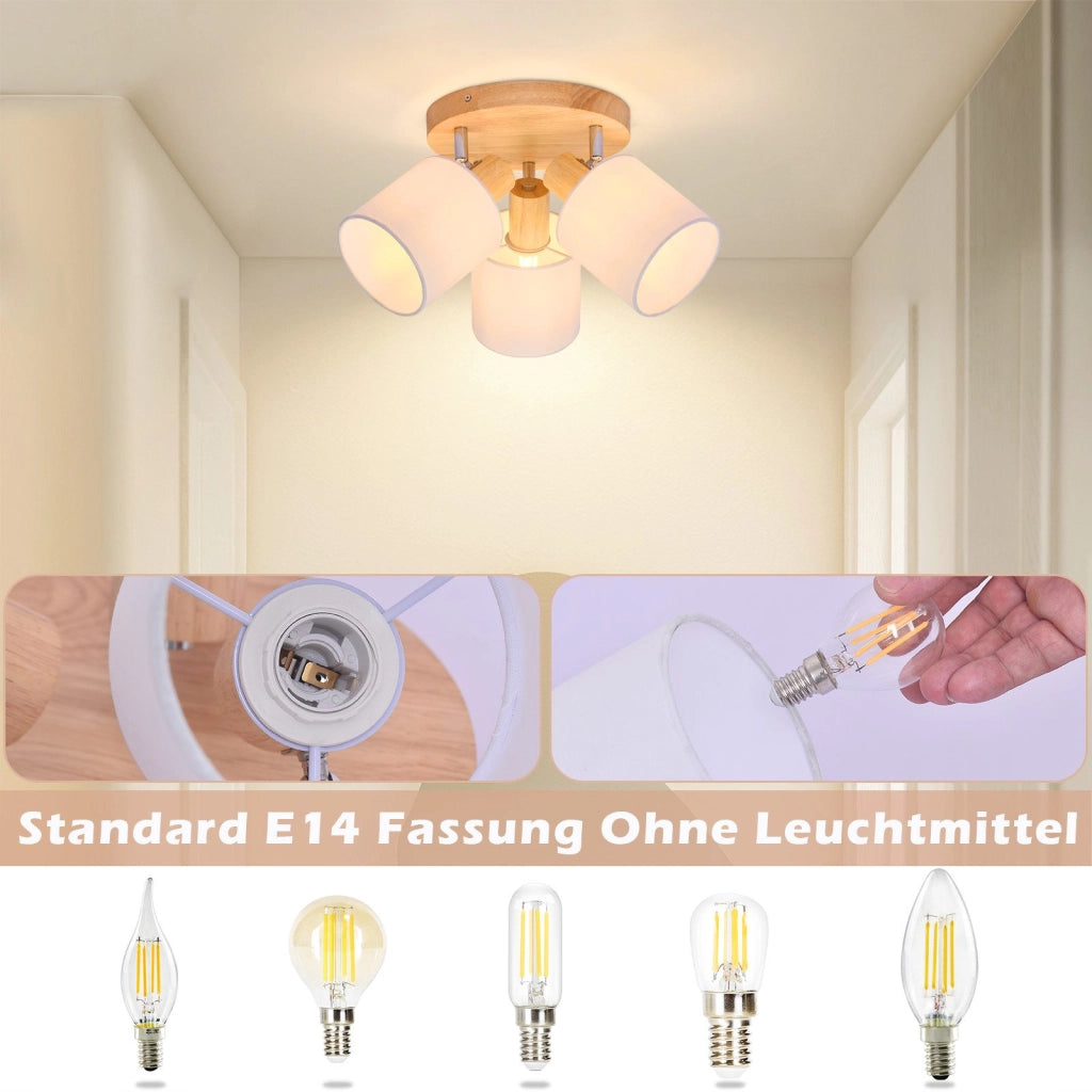 ZMH Faretto da soffitto 3 fiamme rotonde orientabili 350° per cucina soggiorno