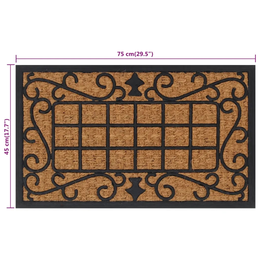 Zerbino | Tappetino Rettangolare 45x75 cm in Gomma e Fibra di Cocco