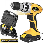 Trade Shop - Trapano Avvitatore A Batteria A Litio 20v Cordless Mandrino 13 Mm Luce Led Work -