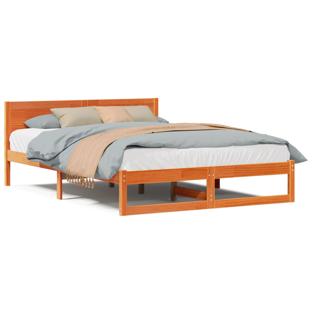 Struttura Letto Marrone Cerato Legno massello di pino 160 x 200 cm
