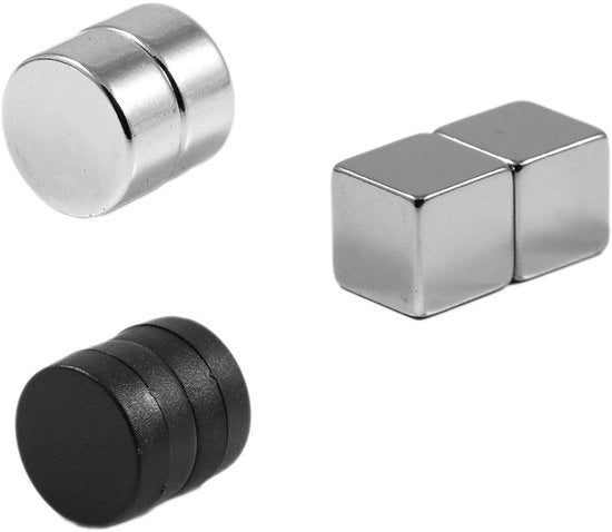 Set di magneti per vetrini e vetrine in vetro magnetico - Magnetici magneti in neodimio N52 - 6 pezzi compresi magneti cubici, magneti a disco e magneti per ufficio