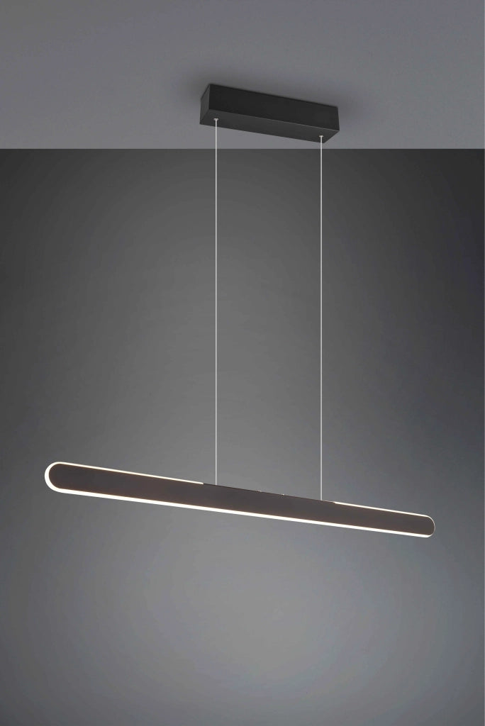 Lampada a sospensione LED a bi-emissione, metallo, nero, L 100 cm, Helios