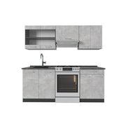 Cucina componibile R-Line Calcestruzzo/Antracite 200 cm, PL Antracite Vicco
