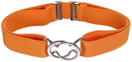 Cintura Elastica Senza Visibilità per Donna, Cintura Elastica Orizzontale per Jeans e Casual con Colore Arancione