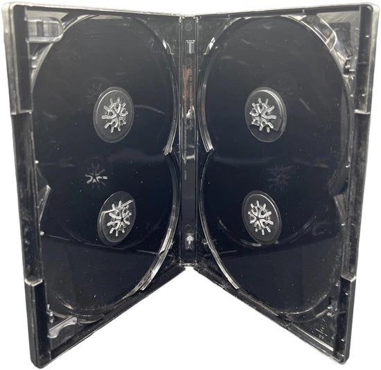 Casella per DVD Multi 4 - Zwart - 4-Way Multibox - Per 4 Dischi - Ideale per l'organizzazione dei DVD - Colore Nero