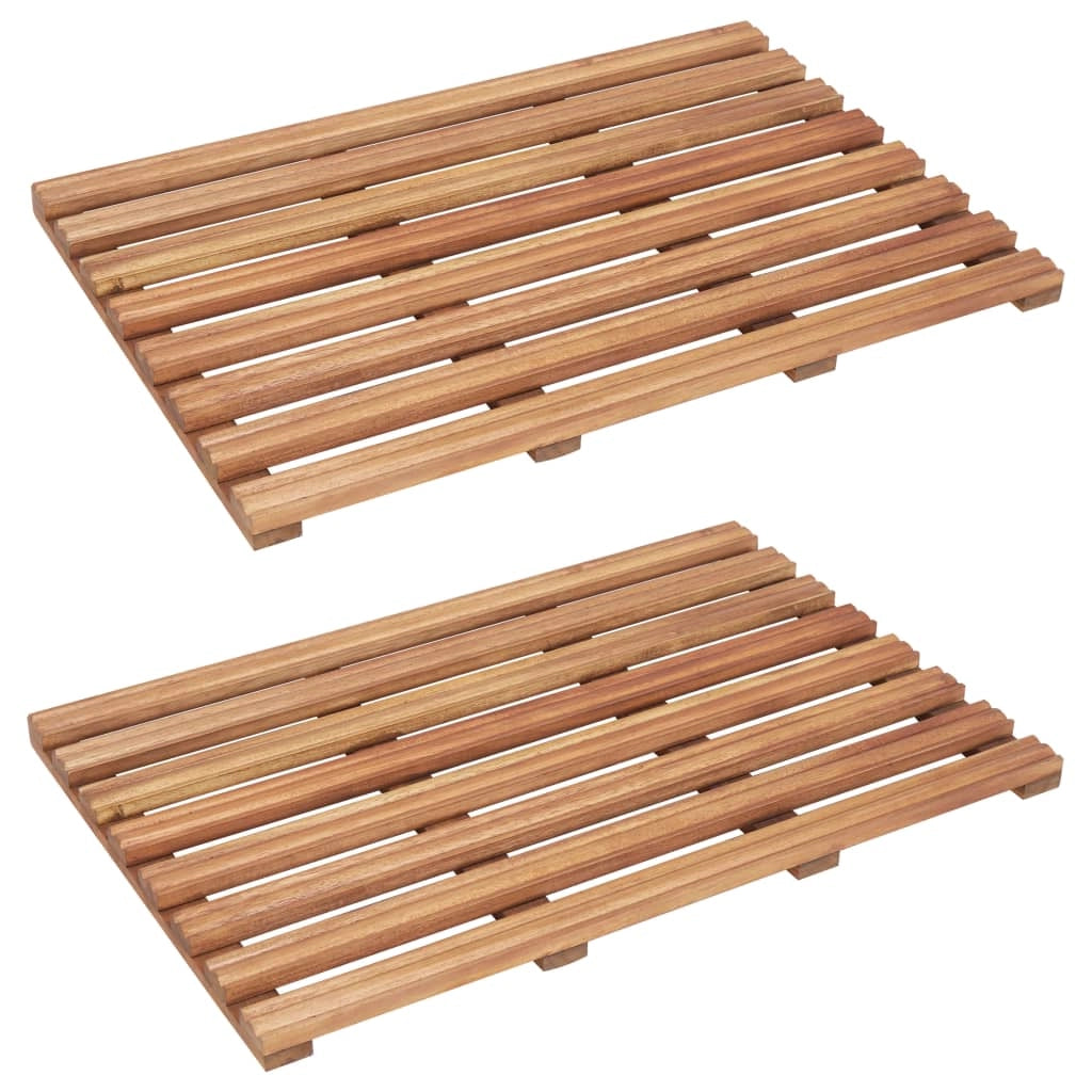 Tappeto da bagno 2 pezzi in legno massello di acacia 56 x 37 cm 02_0005666