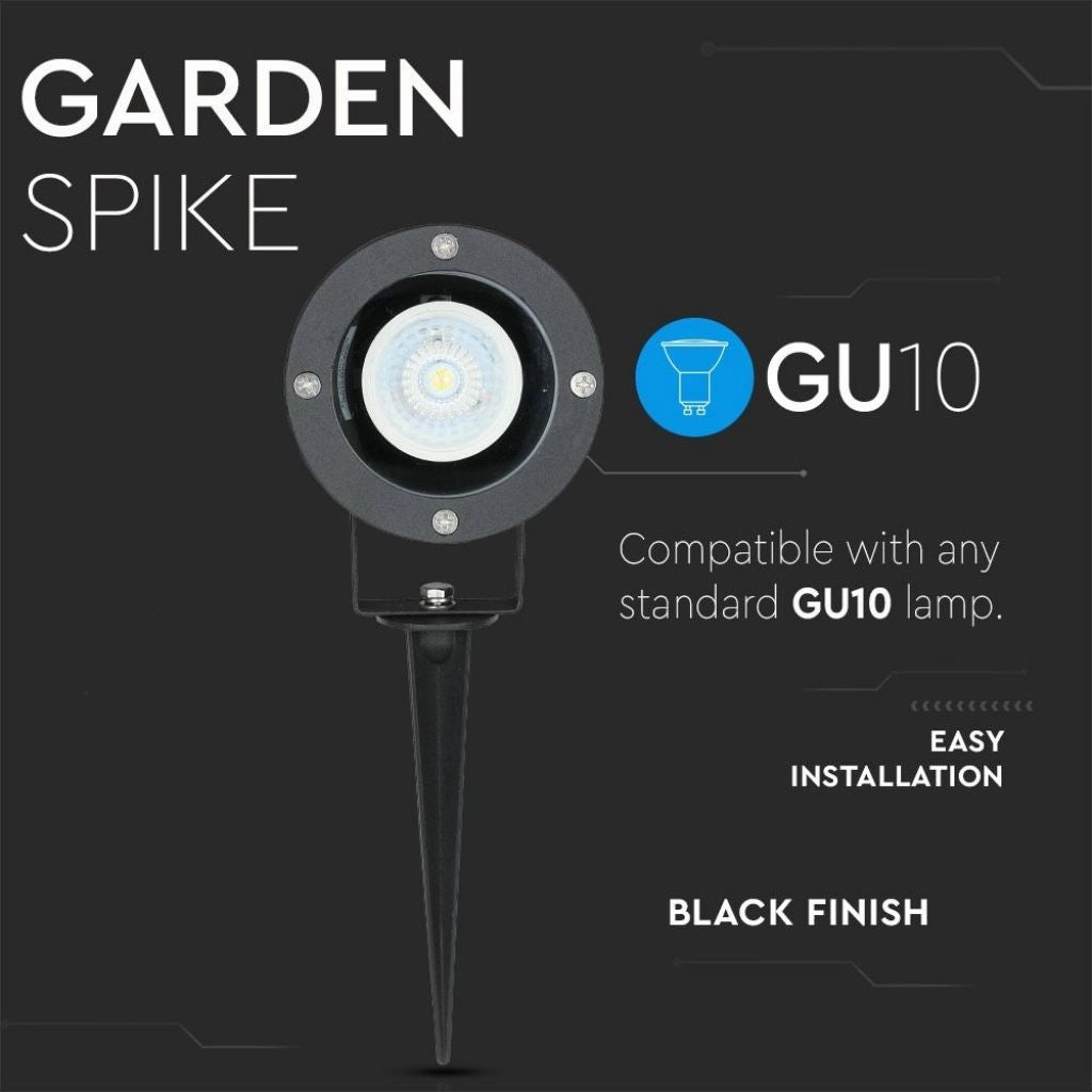 Picchetto con Portalampada GU10 (Max 35W) Orientabile Colore Nero IP44