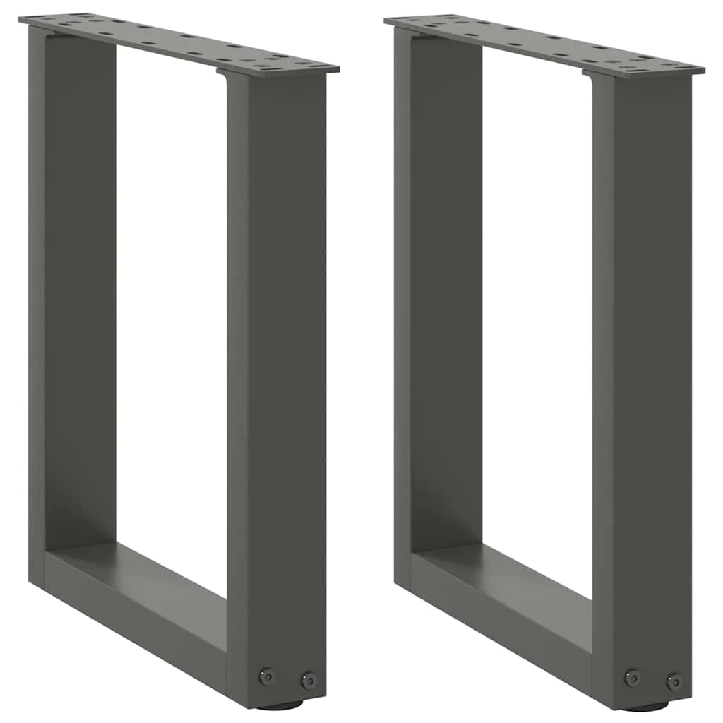 Set di 2 gambe regolabili per tavolino da caffè a forma di U 38 x 43 cm design moderno acciaio antracite 02_0057394