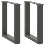 Set di 2 gambe regolabili per tavolino da caffè a forma di U 38 x 43 cm design moderno acciaio antracite 02_0057394