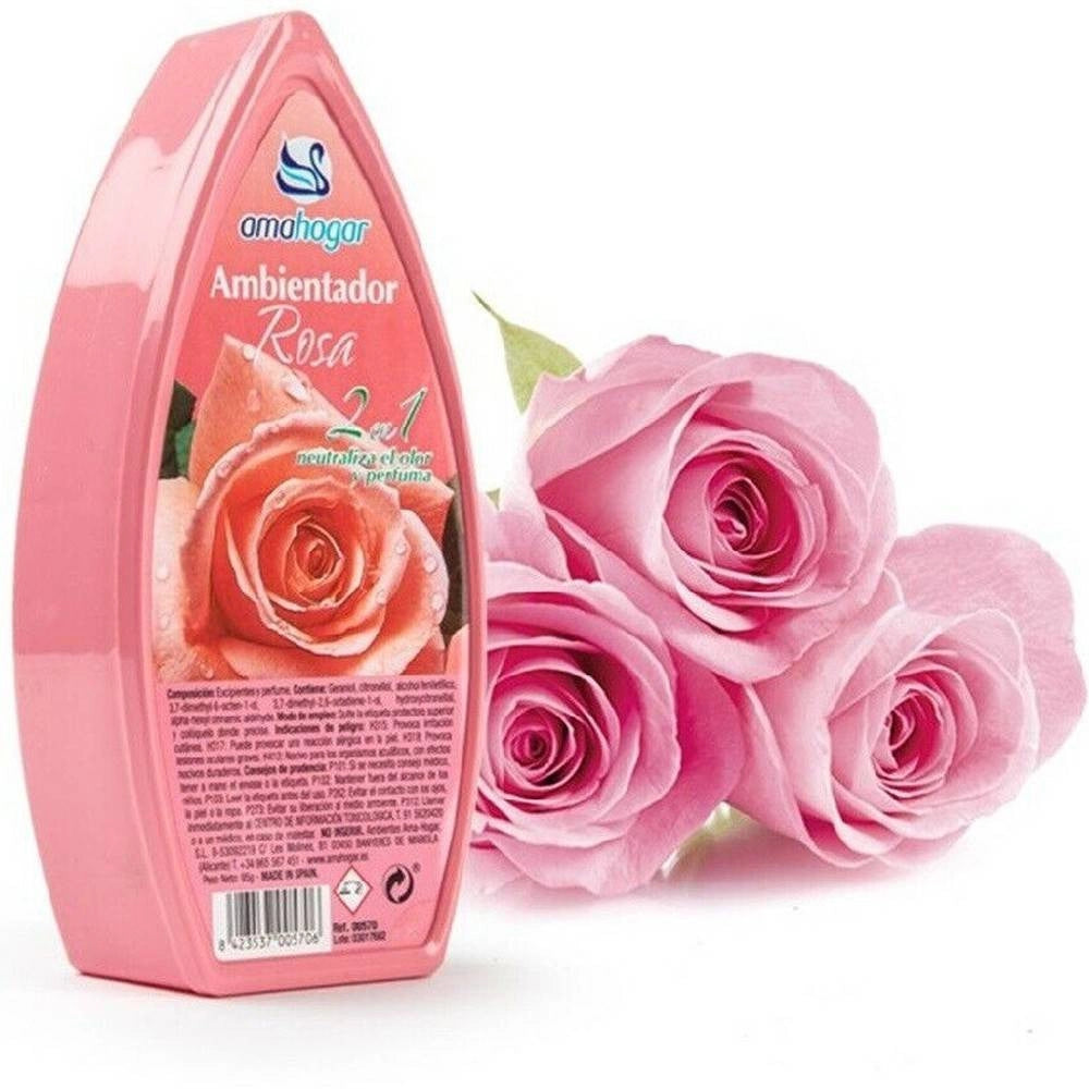 Trade Shop - Set 12 Deodoranti Gel Profumo Ambiente Assorbi Odori Fragranza Rosa -