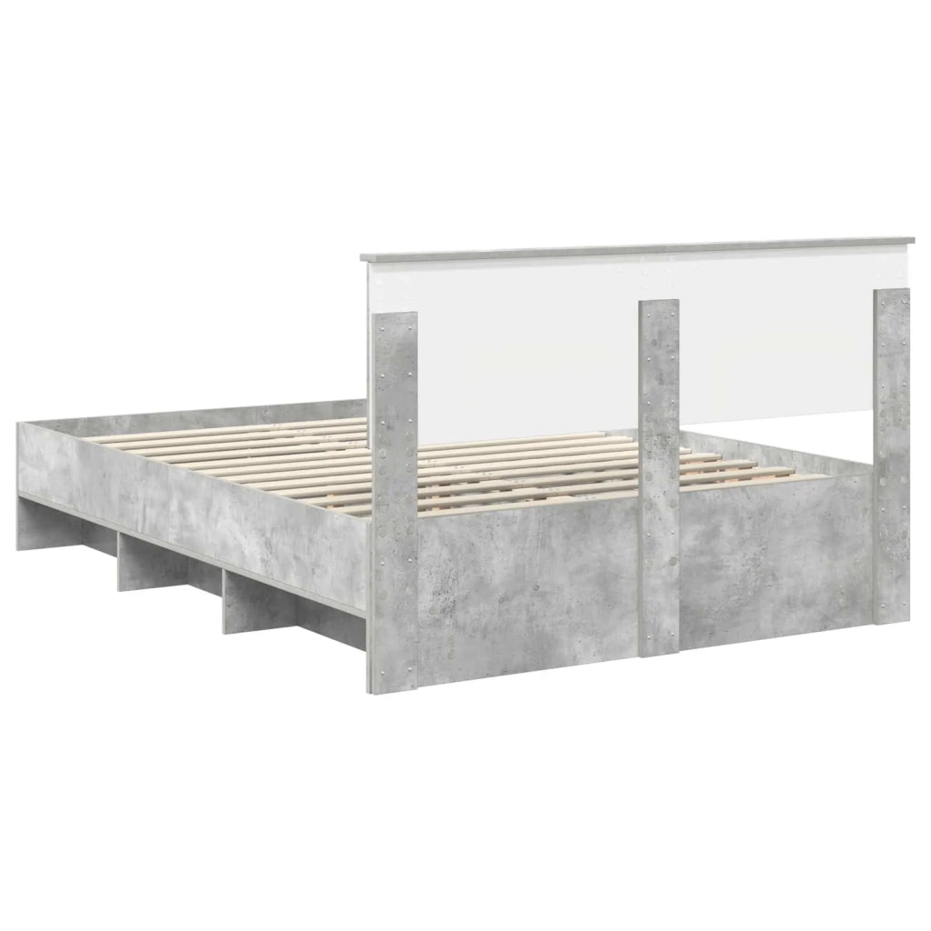 Struttura del letto con testiera Grigio cemento 140 x 200 cm 3408854