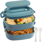 Bento box per adulti - 1550 ml - Blu chiaro - Resina BPA gratuita