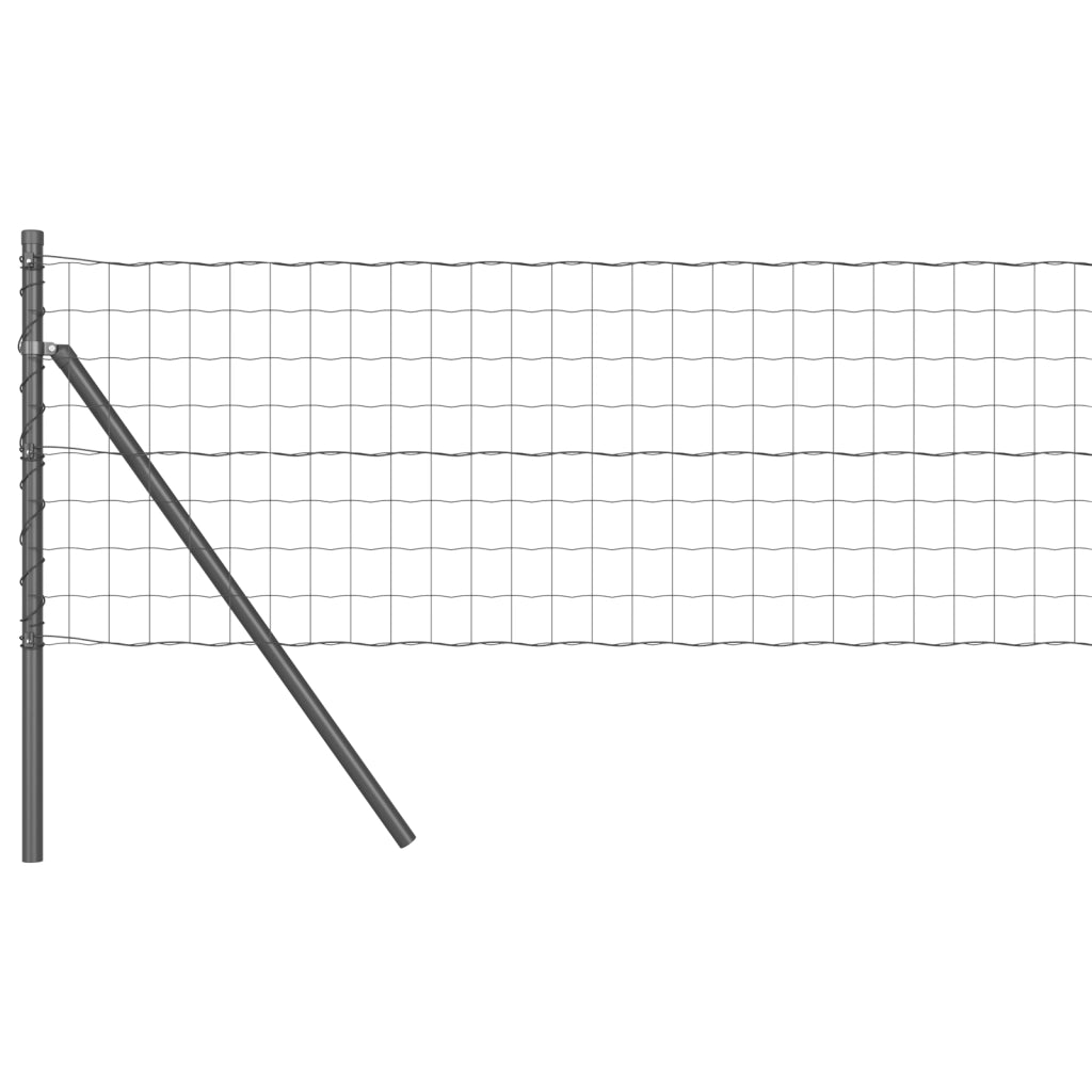Recinzione Euro con 13 Posti 0.6x25 m Acciaio Zincato Grigio