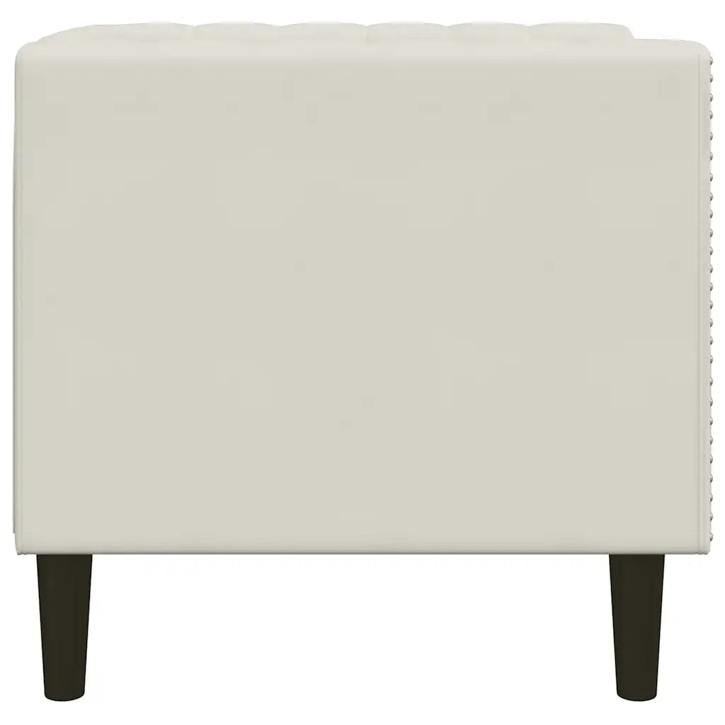 Divano Sedia-Poltrona Chesterfield Crema in Velluto
