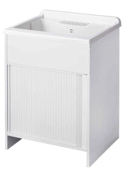 Mobile LAVATOIO in PVC in KIT con chiusura SALVASPAZIO - 60X60 per Interni/Esterni - CR - Col: BIANCO