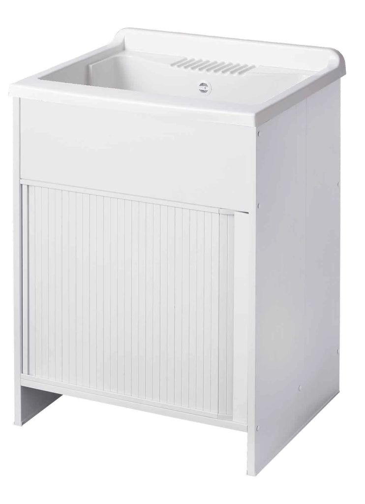 Mobile LAVATOIO in PVC in KIT con chiusura SALVASPAZIO - 60X60 per Interni/Esterni - CR - Col: BIANCO