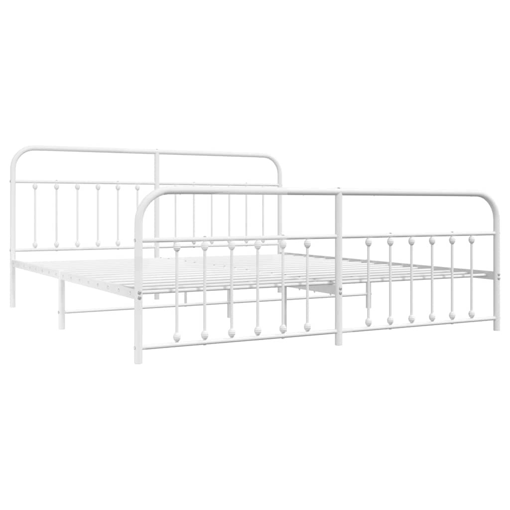 Giroletto con Testiera e Pediera Metallo Bianco 200x200 cmcod mxl 80195