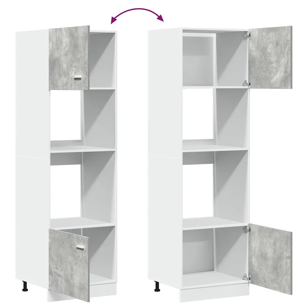 vidaXL Mobile per Microonde “Lyon” Grigio Cemento 60x57x207 cm