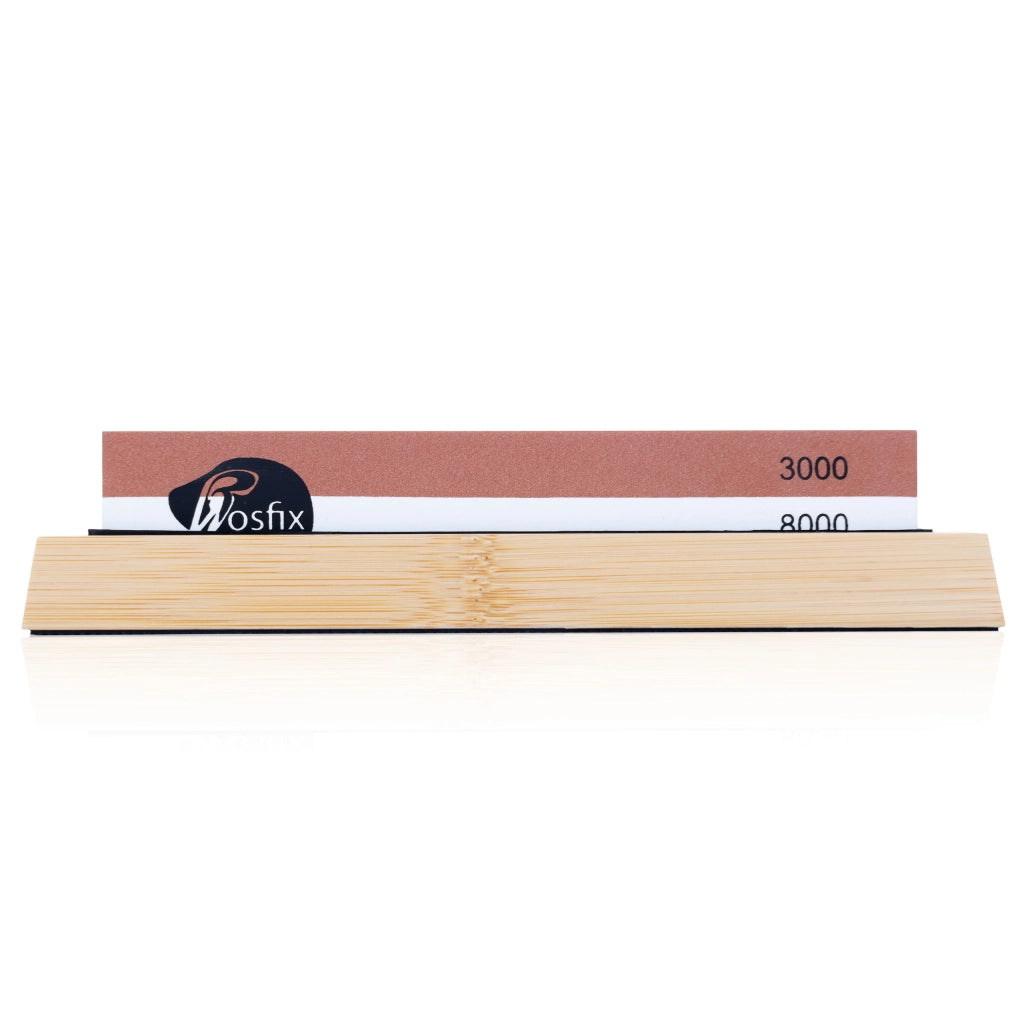 Set di Pietre per Affilare Rosfix – 400/1000/3000/8000 Grit | Base Antiscivolo, Guida Angolare, Supporto in Bambù