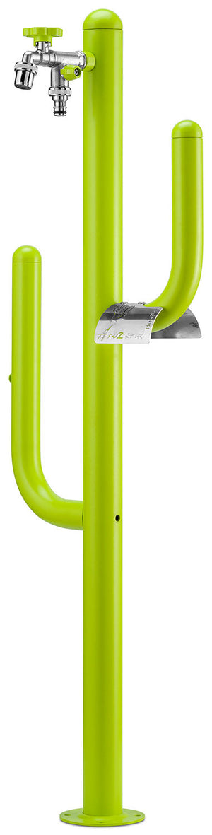 Fontana a Colonna Rubinetto Doppio in Ottone e Porta Tubo Arizona Belfer 42/ARZ Verde Acido