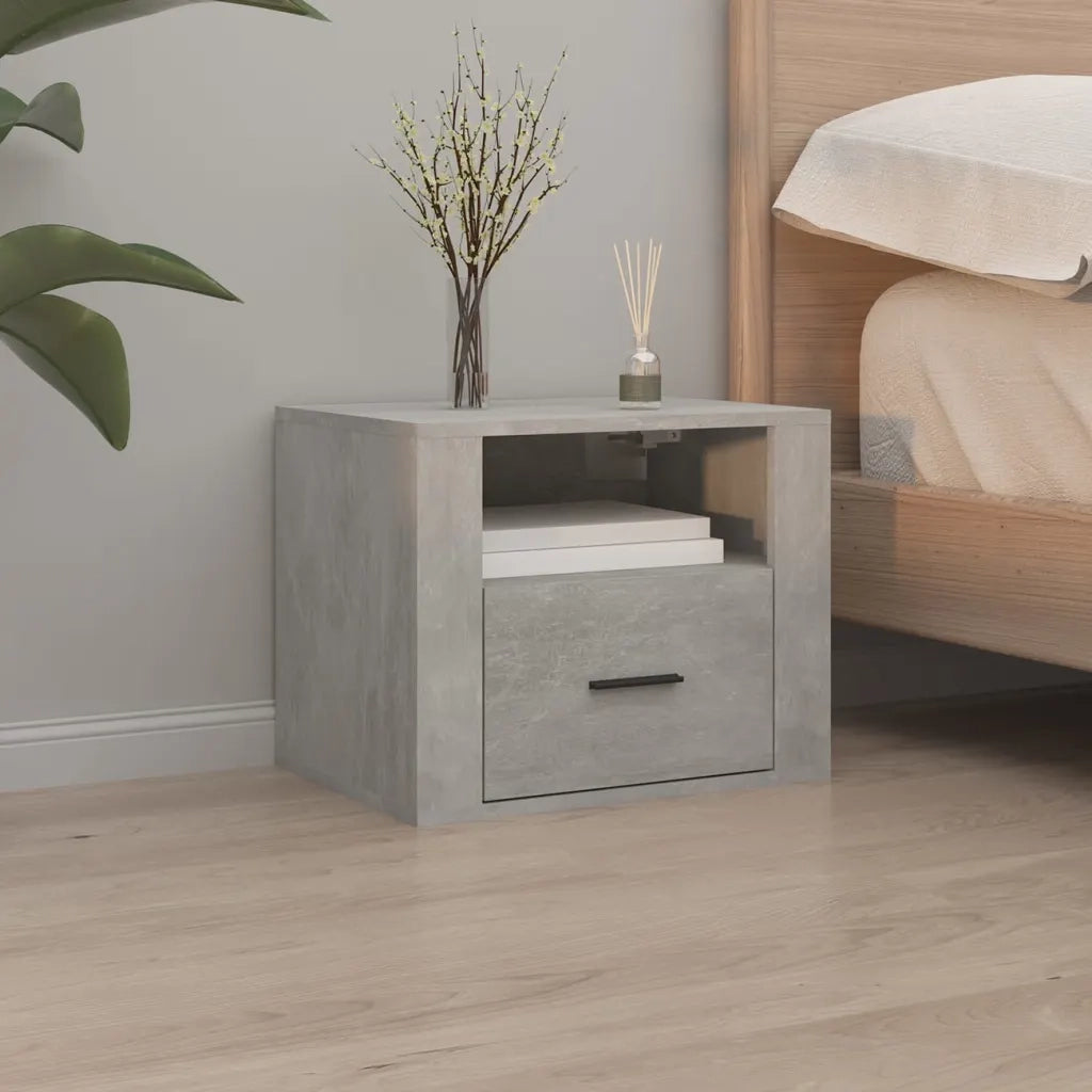 Comodini a Muro 2 pz Grigio Cemento 50x36x40 cm 816889