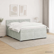 Letto con Box Spring, Materasso e LED Grigio Chiaro Velluto 3452216