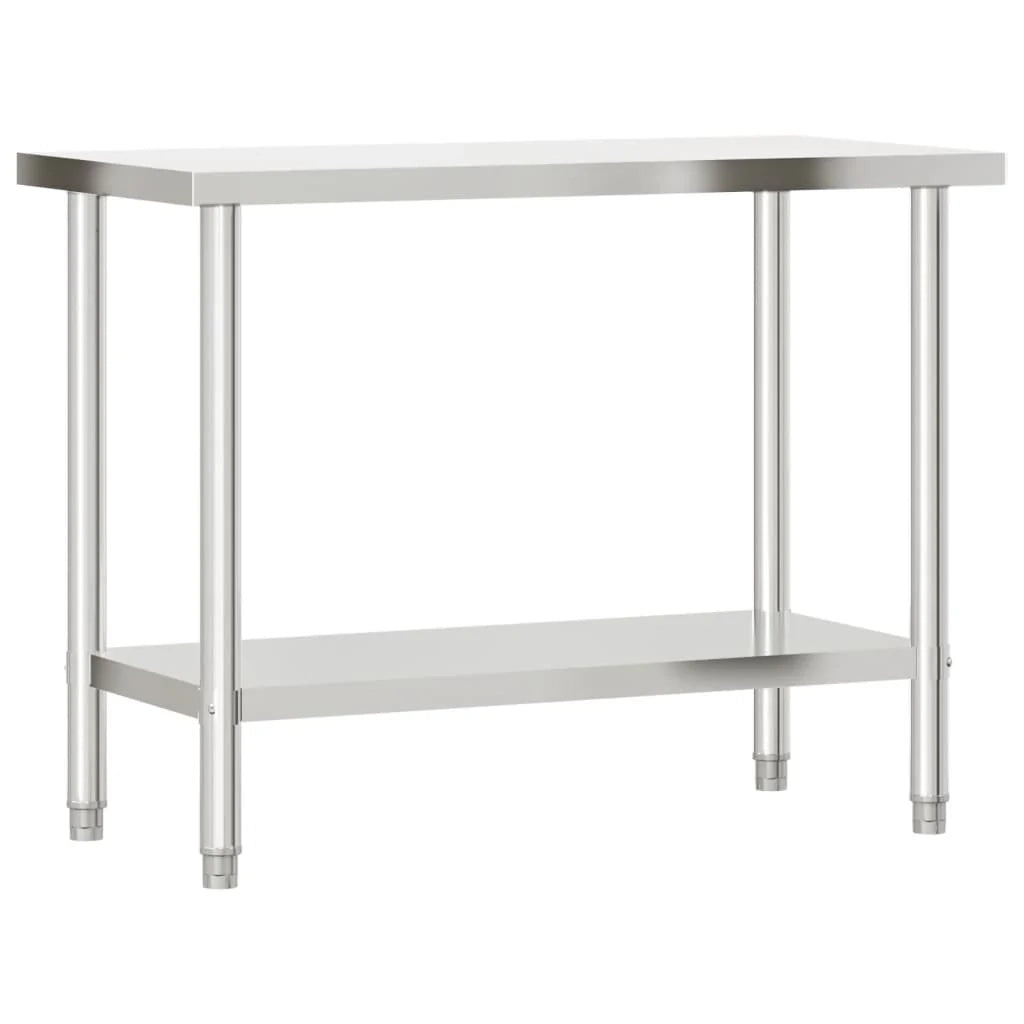Tavolo da lavoro professionale da cucina 110 x 55 x 85 cm in acciaio inox 02_0045403