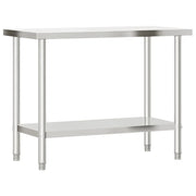 Tavolo da lavoro professionale da cucina 110 x 55 x 85 cm in acciaio inox 02_0045403